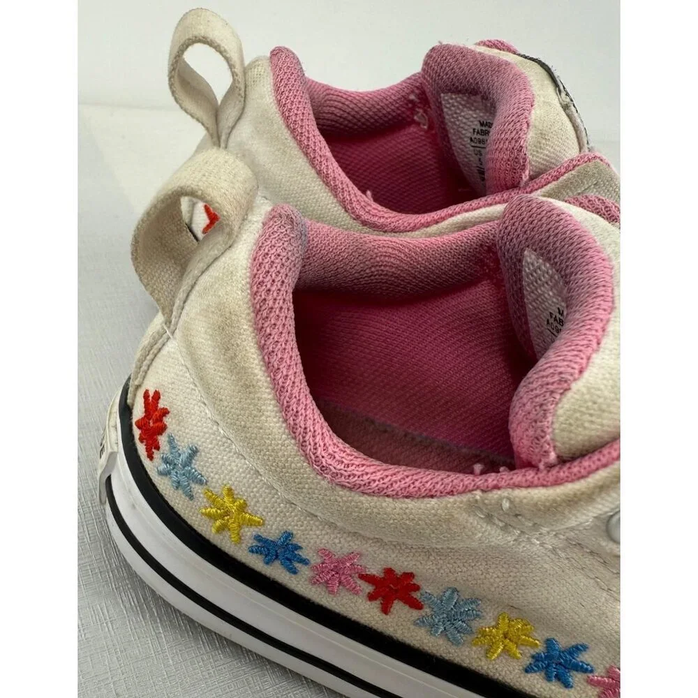 Converse Girls Toddler Floral Daisy Embroidered Tennis Shoes Size 5